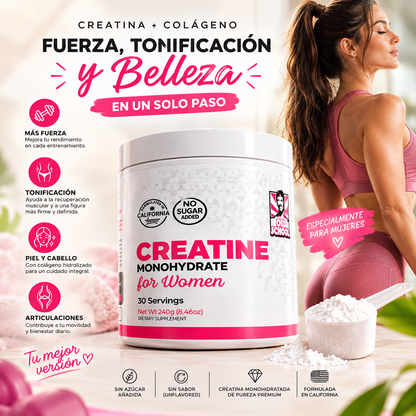 CREATINA FEMME — Fuerza y tonificación diaria.